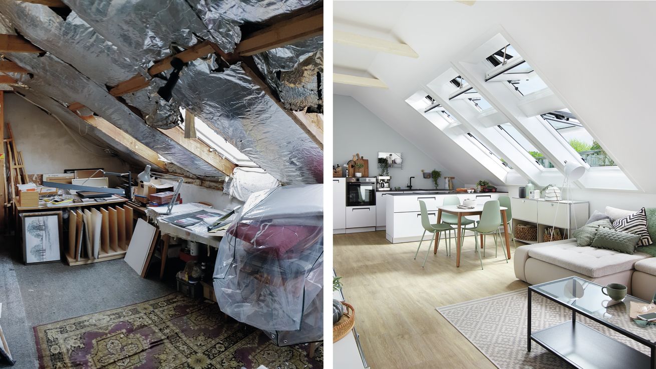 Dachfenster Austausch - Vom Arbeitszimmer zur Wohnküche Dachfenster Austausch - Vom Arbeitszimmer zur Wohnküche